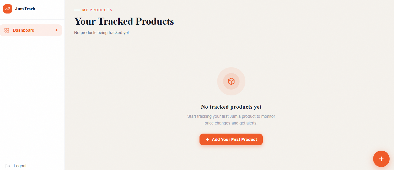 Jumtrack User Dashboard